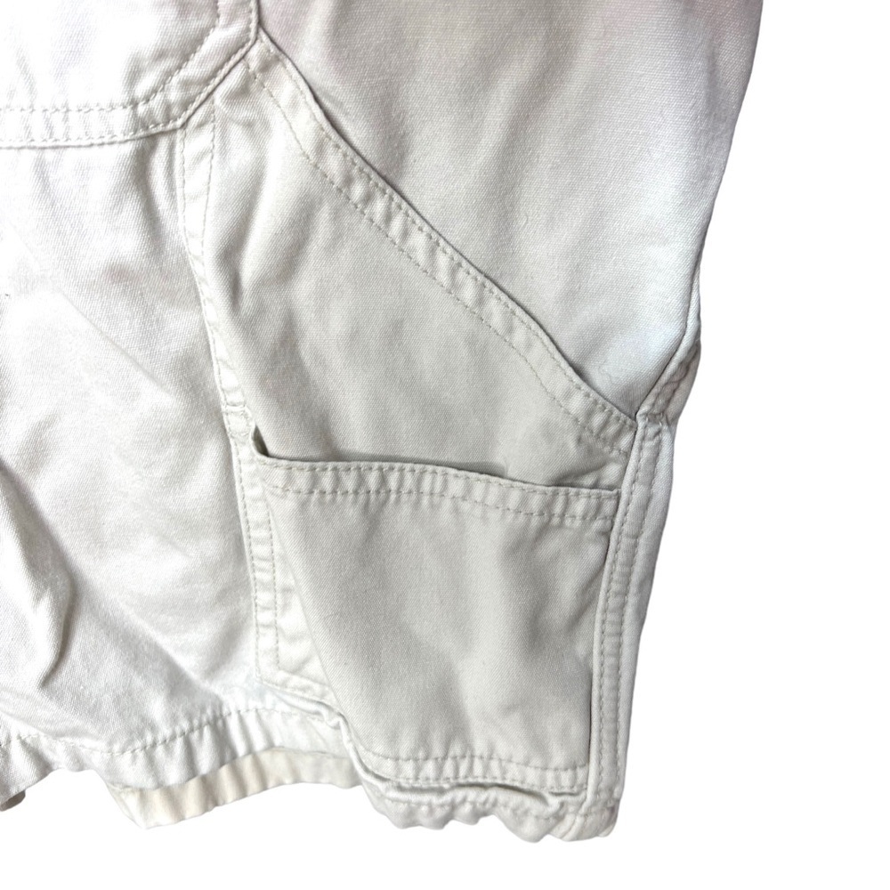 Northcrest Jean Overall Shorts Carpenter Bib Denim Plus Size 22W Off White - Picture 5 of 6